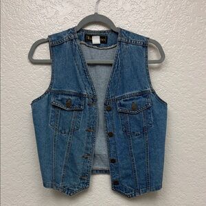 Vintage Denim Vest with Button Details